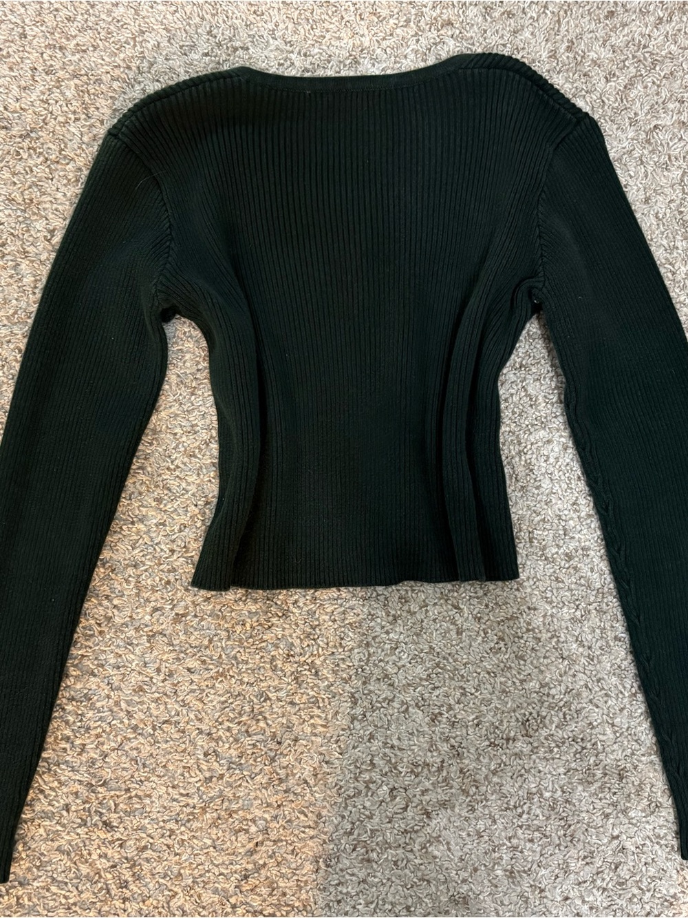 Brandy Melville Olive Green Ribbed Top - Picture 3 of 4